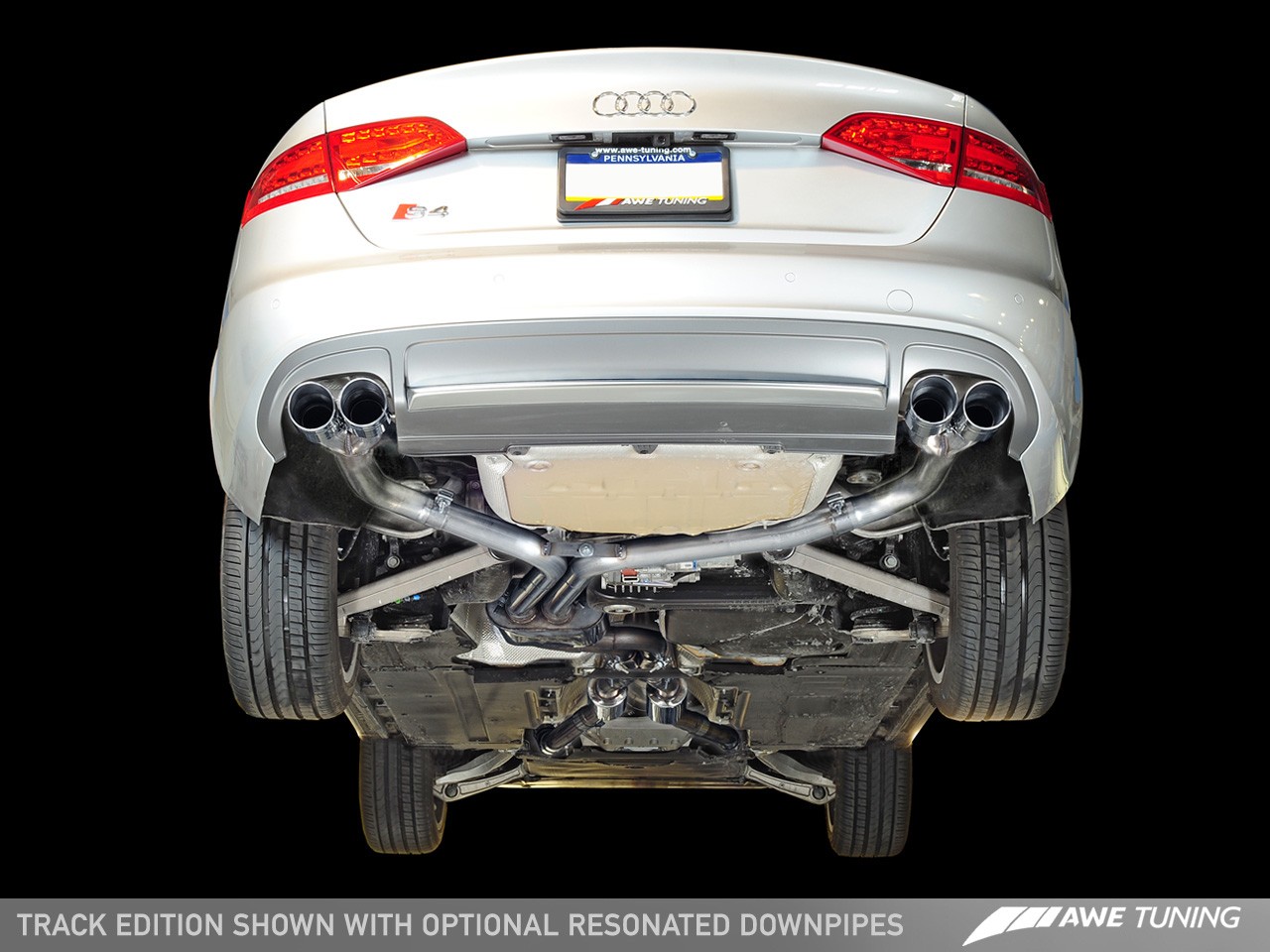 AWE Track Edition Exhaust and Downpipe Systems for Audi B8.5 S4 3.0T